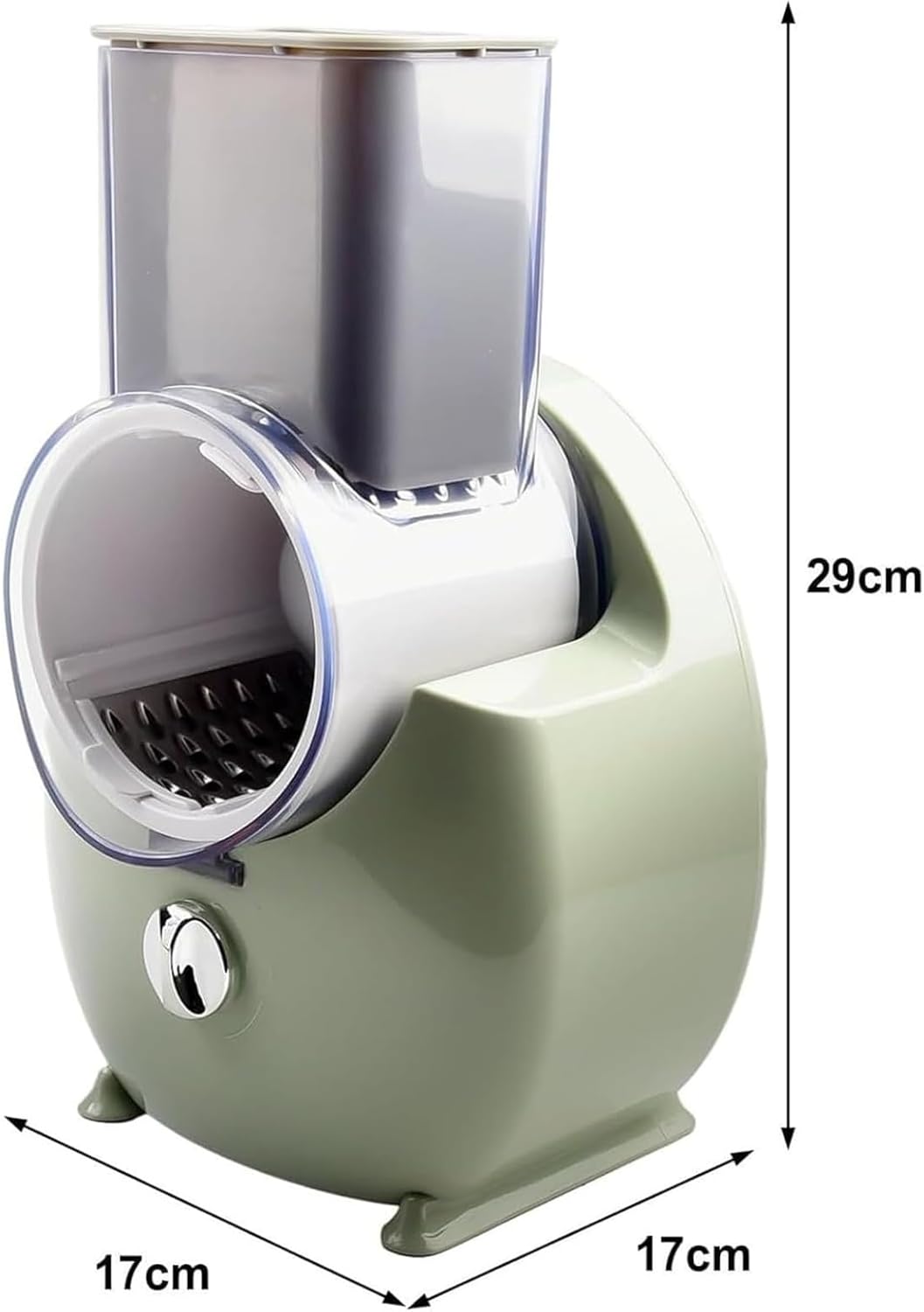OUTMX Electric Rechargeable Cheese Grater & Vegetable Slicer, Portable Rotary Food Shredder with 3 Interchangeable Blades, Compact USB Powered Cutter for Cheese, Vegetables & Fruits(Green)