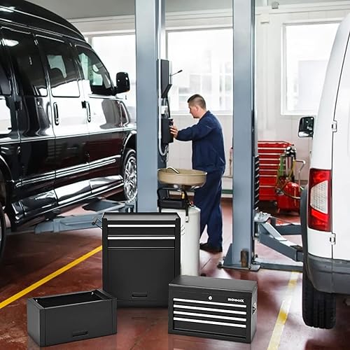 Miniatura 2 de ERGOMASTER Caja de herramientas rodante, caja superior extraíble, gabinete inferior grande con ruedas y sistema de bloqueo, caja de herramientas con