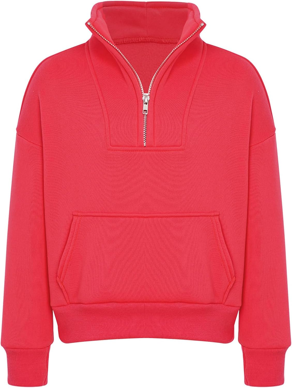 YiZYiF Kids Girls' Athletic Sports Shirts Half Zipper Sweatshirt Fleece Lined Cropped Tees Long Sleeve Pullover Tops