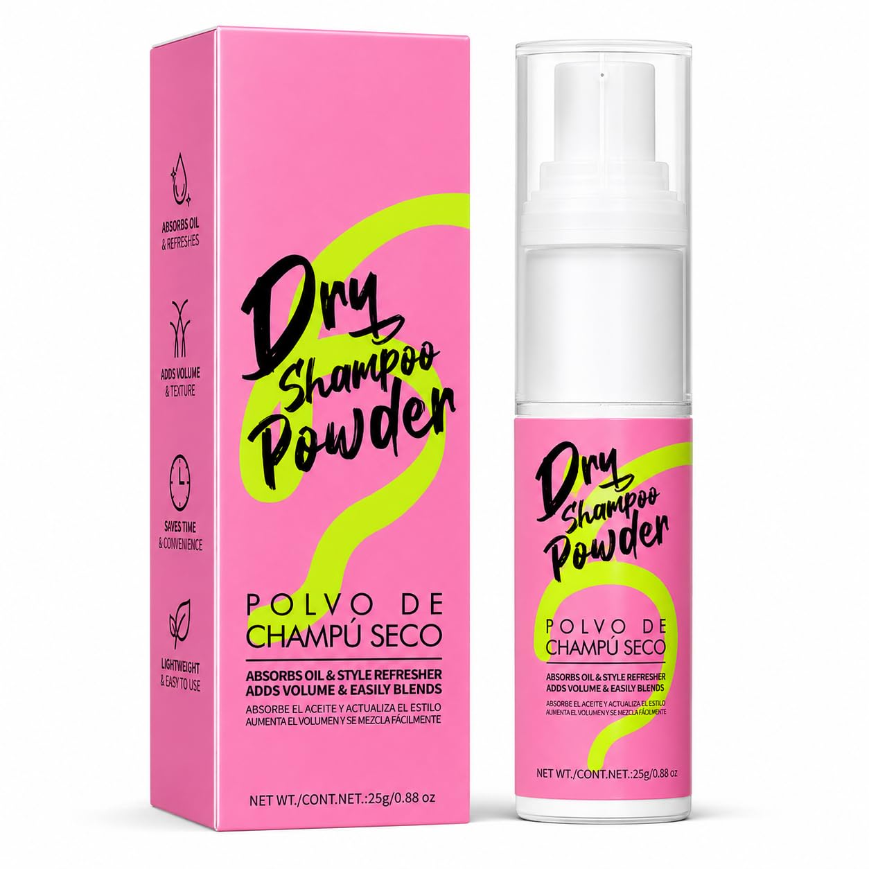 Dry Shampoo Powder for Hair Volume, Oil Absorber & Style Refresher, Talc-Free, 0.88oz Travel Size, All Hair Colors