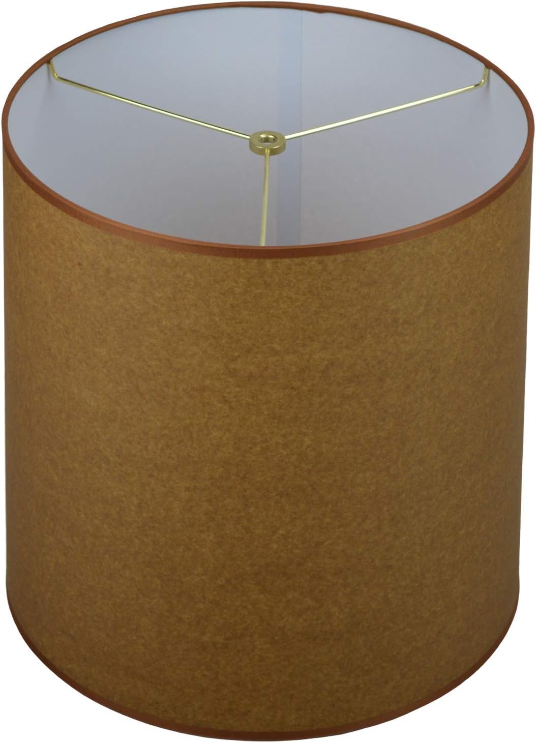 FenchelShades.com 14" Top Diameter x 15" Bottom Diameter x 15" Height Fabric Drum Lampshade Spider Hardware (Paper Oiled Kraft)