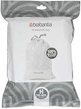 Brabantia Sacs Poubelle PerfectFit (Code H/50-60 Litres) Ultra Résistant, Poignées Coulissantes (40 Sacs)