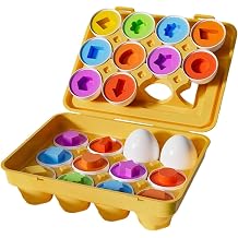 Matching Egg Toys Fun Fine Motor Skills Toys | Eggs Shape Sorting Games for Kid Boys Children Teens Women Men Adult New Year Kindergarten Birthday