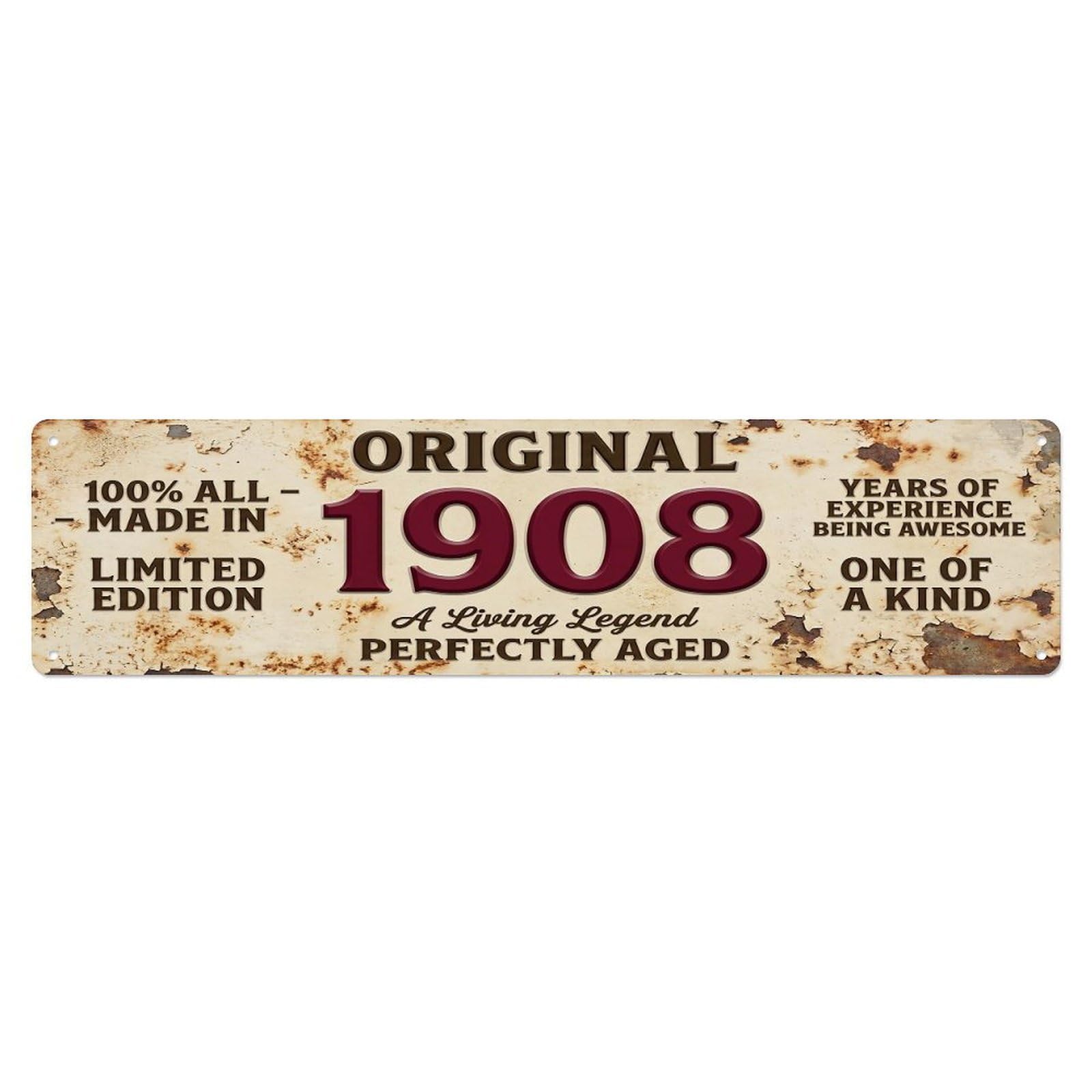 Original 1908 Limited Edition Perfectly Aged Legend Metal Tin Sign