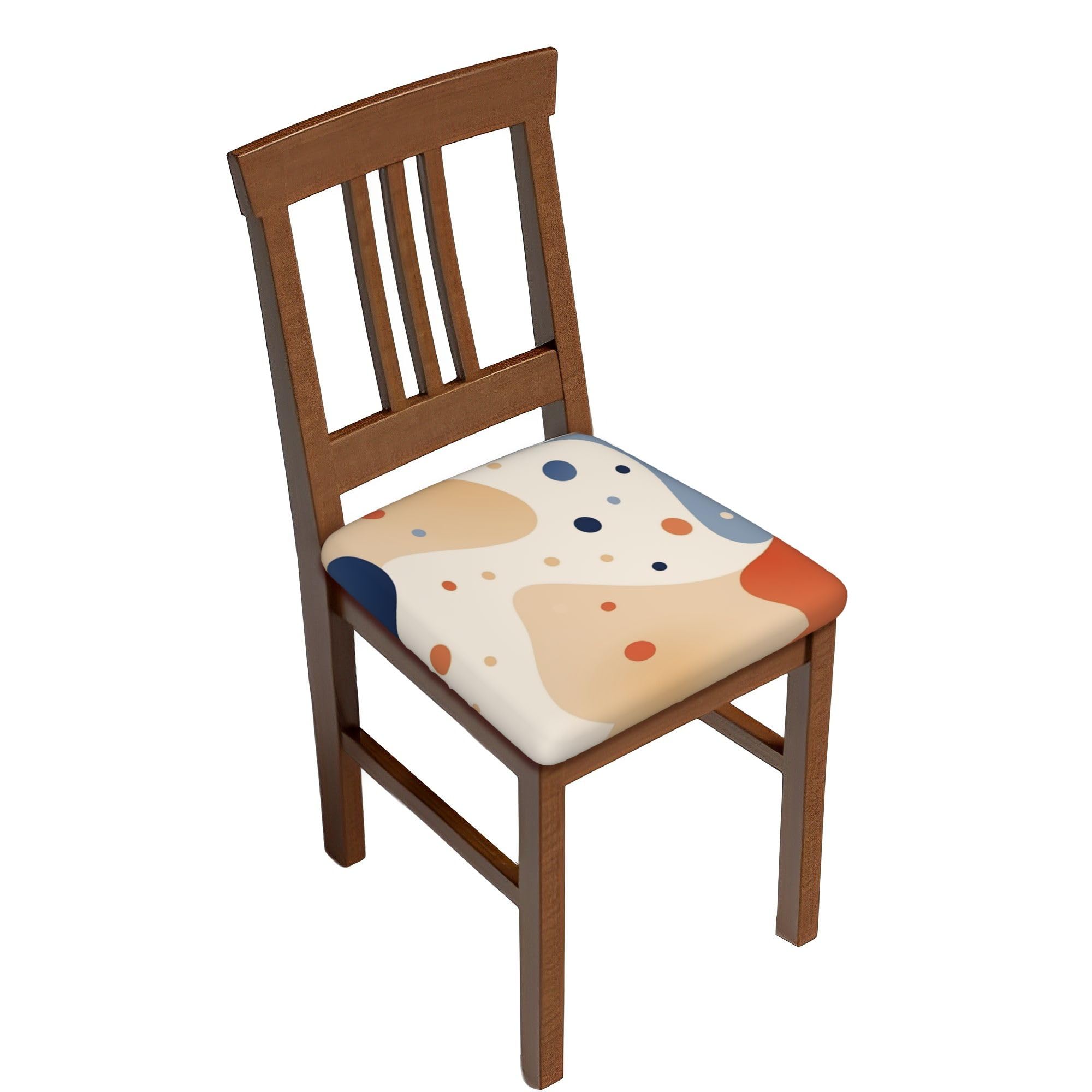 Dining Chair Seat Covers Set of 4, Abstract Minimalist Shape Print Chair Seat Covers Soft Dining Chair Seat Slipcovers Cushion Covers for Chairs for Chairs with No Arms