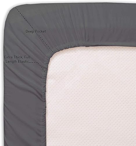 Miniatura 1 de Juego de sábanas tamaño king 100% algodón egipcio, 400 hilos de algodón, juego de sábanas de 4 piezas, se adapta a colchones de hasta 15.7in de