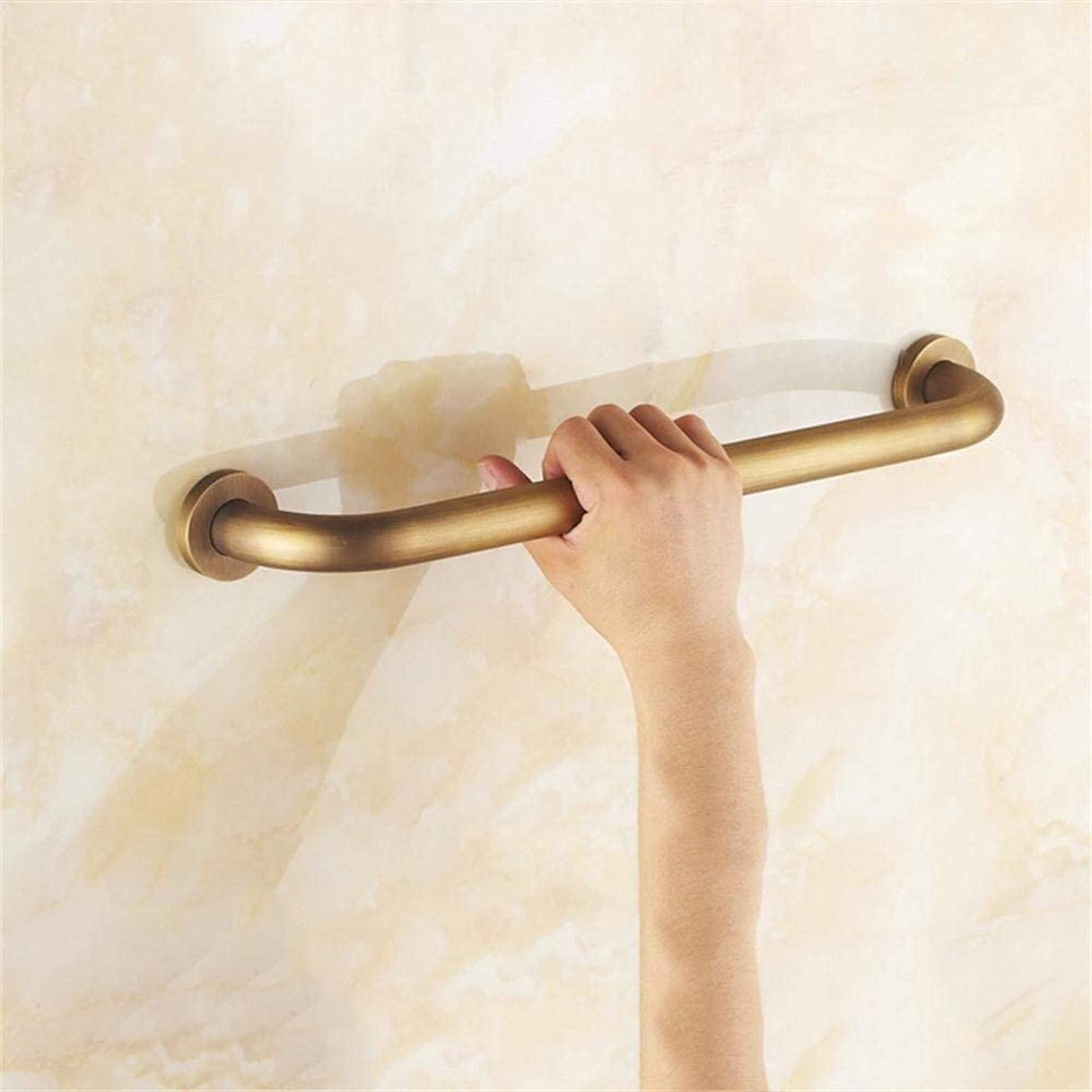 Barra de Apoyo para baño, reposabrazos de bañera de Bronce Antiguo, asa Segura para Ancianos y discapacitados, Barra Antideslizante sin obstrucciones (40 cm).