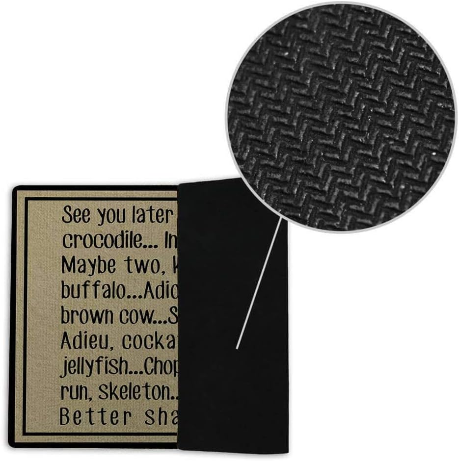 Funny Door Mat Non-Slip Back Rubber Entry Way Doormat Outside | See You Later Alligator | Standard Outdoor Welcome Mat | Patio Home Office Indoor | Non-Woven Fabric 18 Inch x 30 Inch