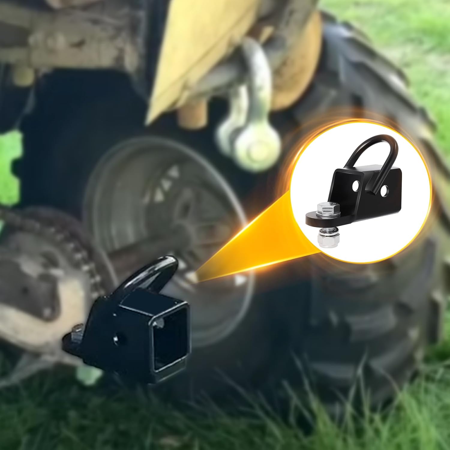 Heavy-Duty 2" Receiver Adapter with Bolt-On Mount for UTV ATV