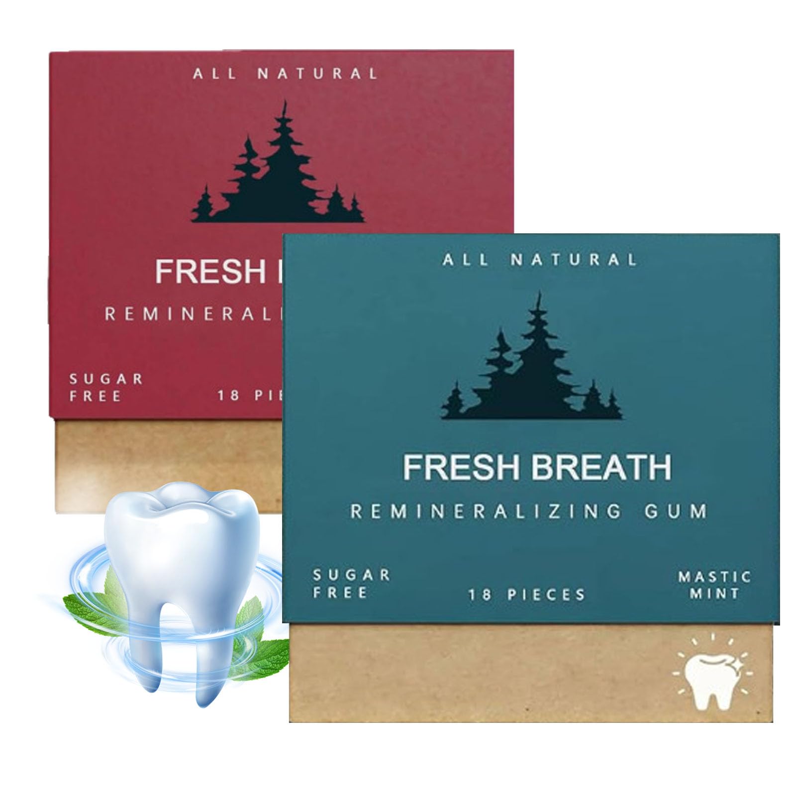 Pureveda Remineralizing Gum, Underbrush Remineralizing Chewing Gum, Pureveda Gum, Underbrush Remineralizing Gum, Organic Mastic Mint Chewing Gum, Free Chewing Gum (2PCS MIX)