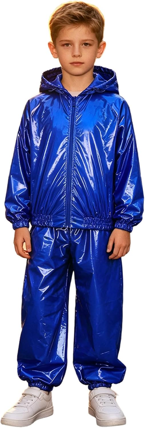 Hansber Girls Rain Jacket and Rain Pants 2 Piece Outfits