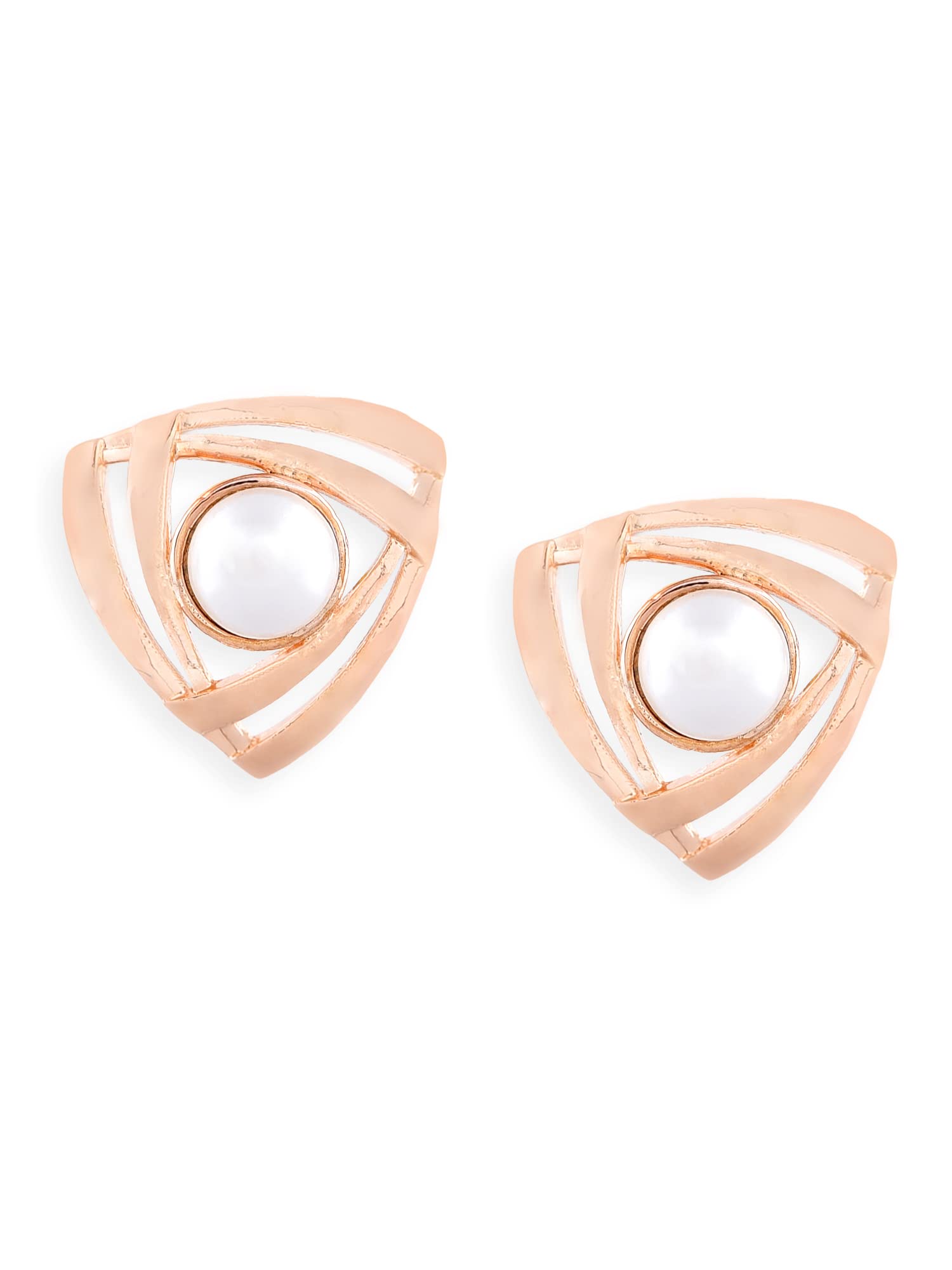 Zaveri Pearls Rose Gold Cubic Zirconia & Pearl Studs Earring For Women-ZPFK10694 (B0B3XPXFM4) Amazon Price History, Amazon Price Tracker