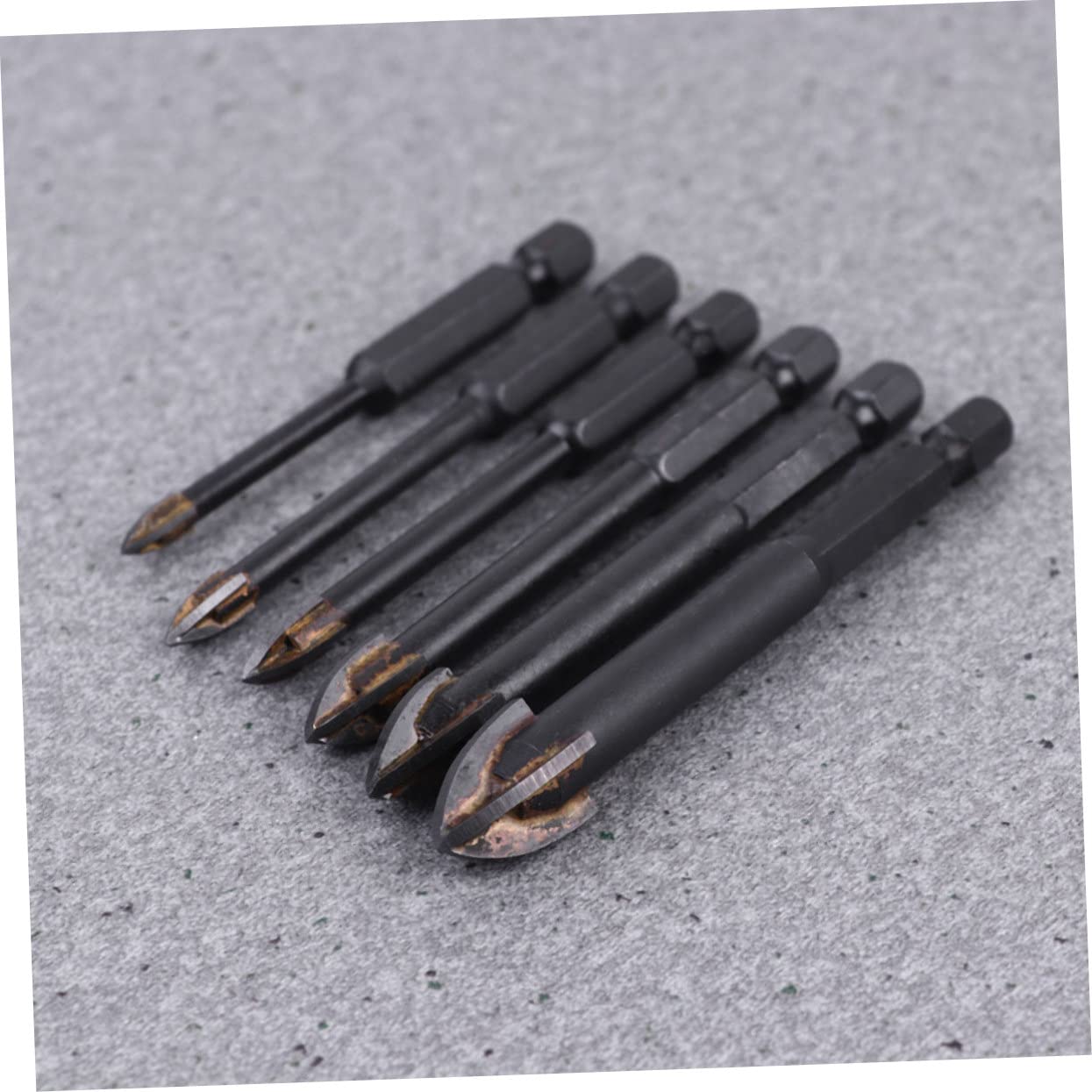 OUNONA 3 Juegos Brocas De Cerámica Broca Multifunción Broca Para Azulejos Brocas Para Vidrio Taladro De Vidrio Triangular Taladro De Azulejo De Black 6 Piezas * 3