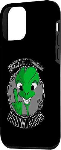 Vista 29 de iPhone 13 Pro Alien Space Meme Greetings Humans Funny Alien Space Case