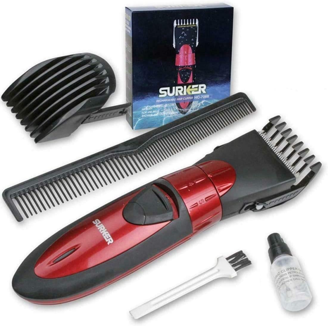 Draadloze baardtrimmer en baardtrimmer, oplaadbaar, waterdicht, met accessoires