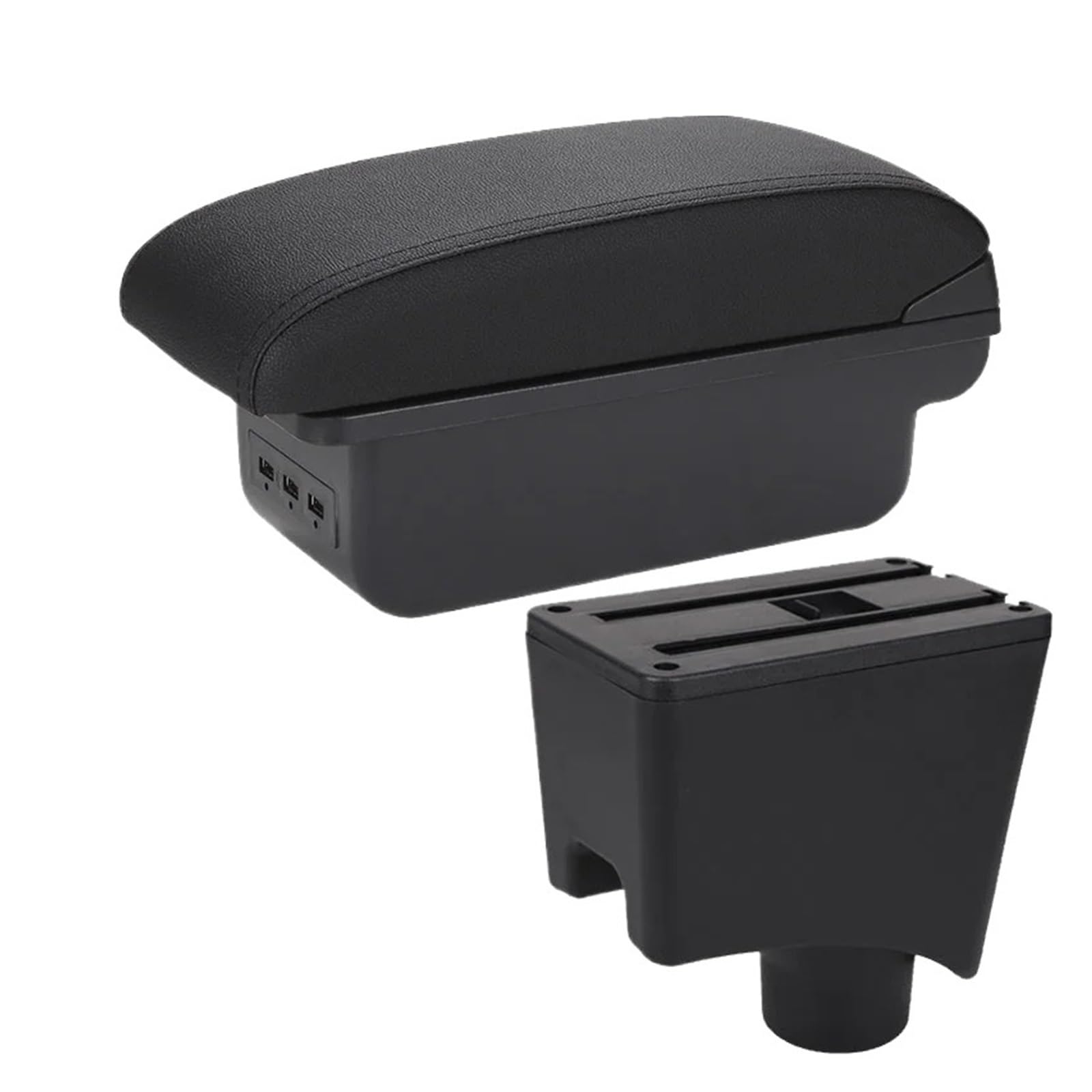 UMDJJU For Sandero Car Armrest Box Storage Accessories Car Centre Console Armrest Box(B2 Black line 3USB)