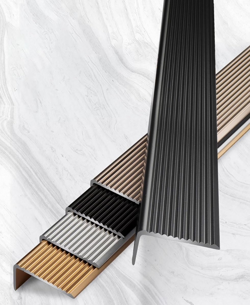 Perfil de Borde Protección Escalón 1 Paquete De Borde De Punta De Escalera 7 10 CM De Ancho Negro, Protectores De Borde De Escalera Para Interiores Y Exteriores Protector De Peldaños Antideslizante, M