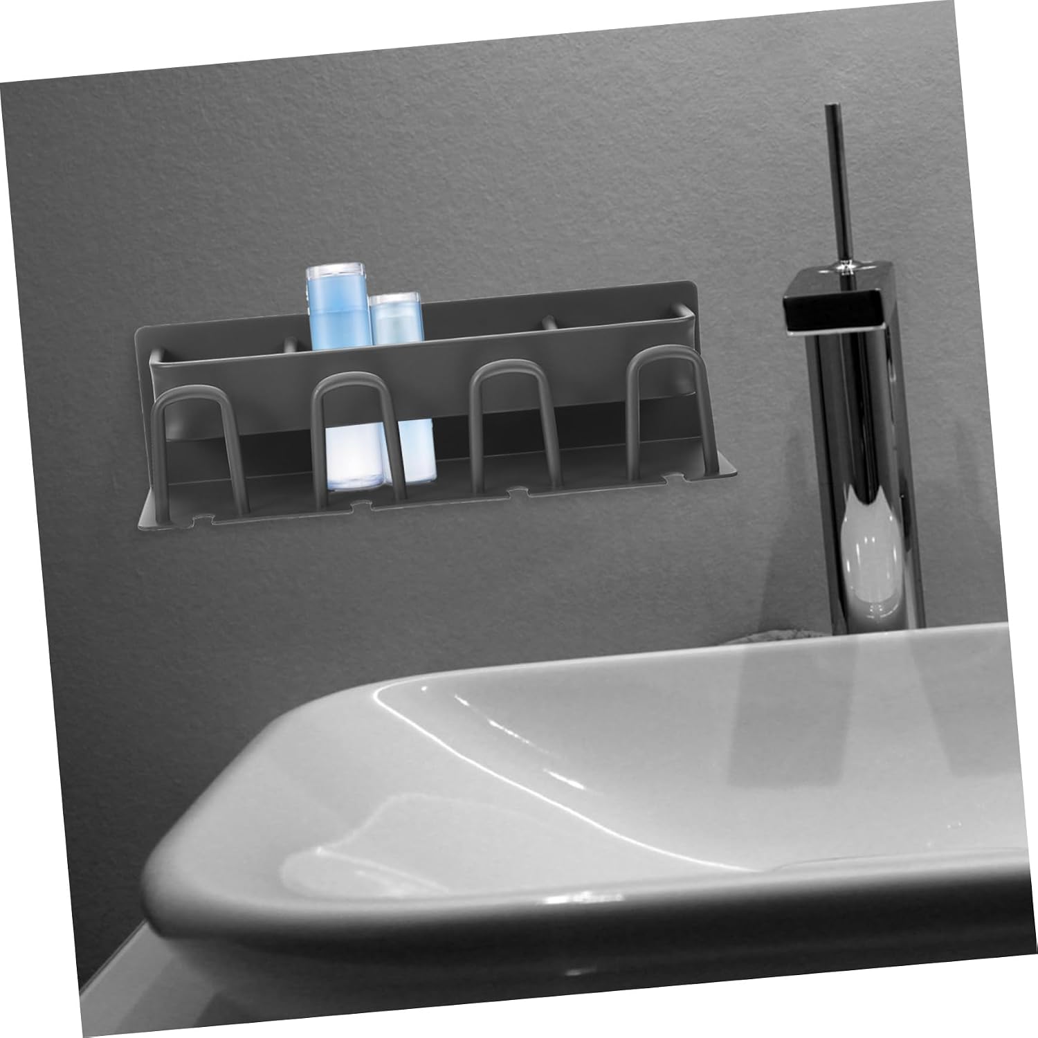 Generic Toothbrush Mounted Nail Design for Bathroom Storage Easy Installation Toothbrush Holder Stand Cup for Water Drainage Space-Saving Organizer