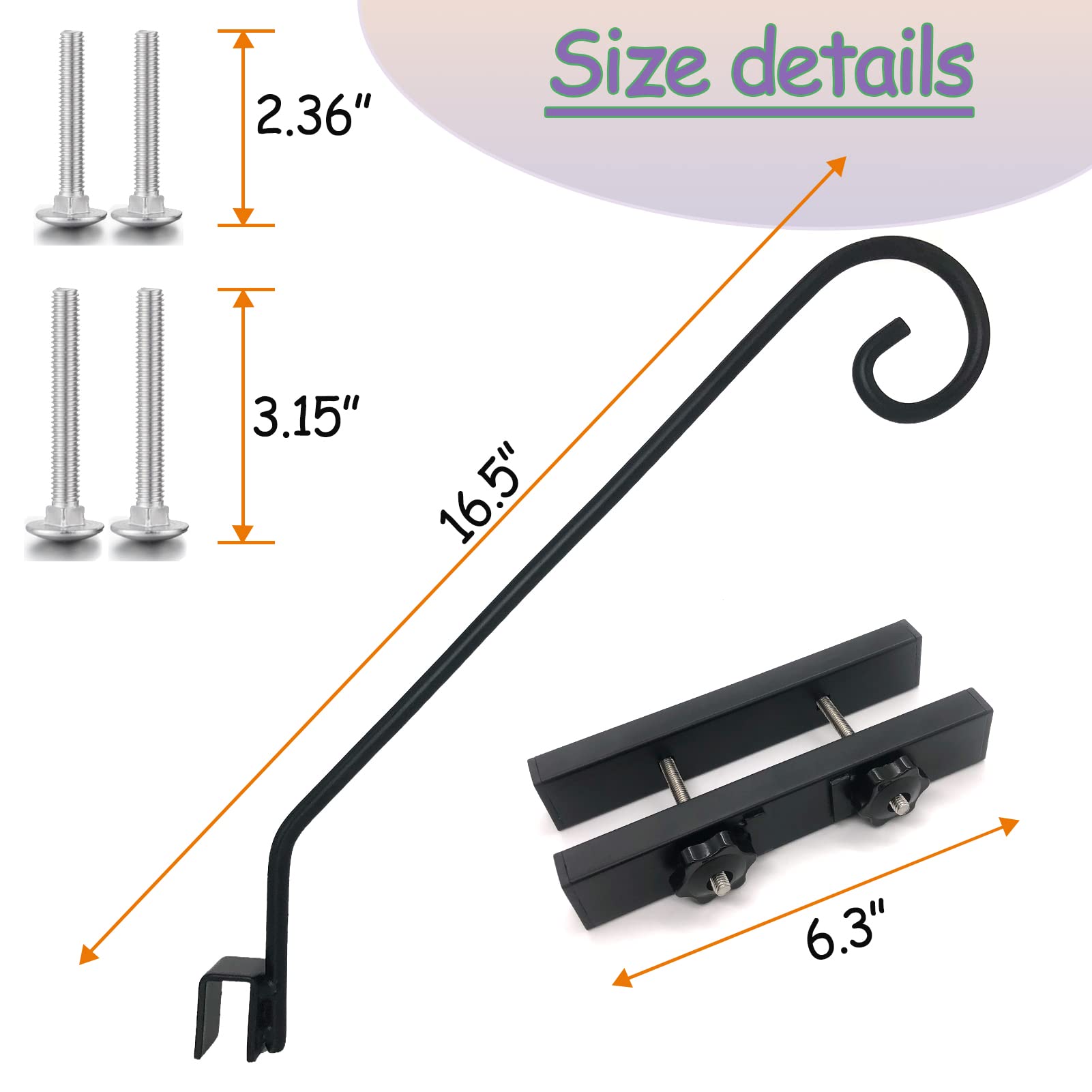 NEECONG Deckhaken Aus Metall – 41,5 Cm, Bis 8,2 Kg Belastbar, Für Vogelfutter, Blumenampeln & Deko