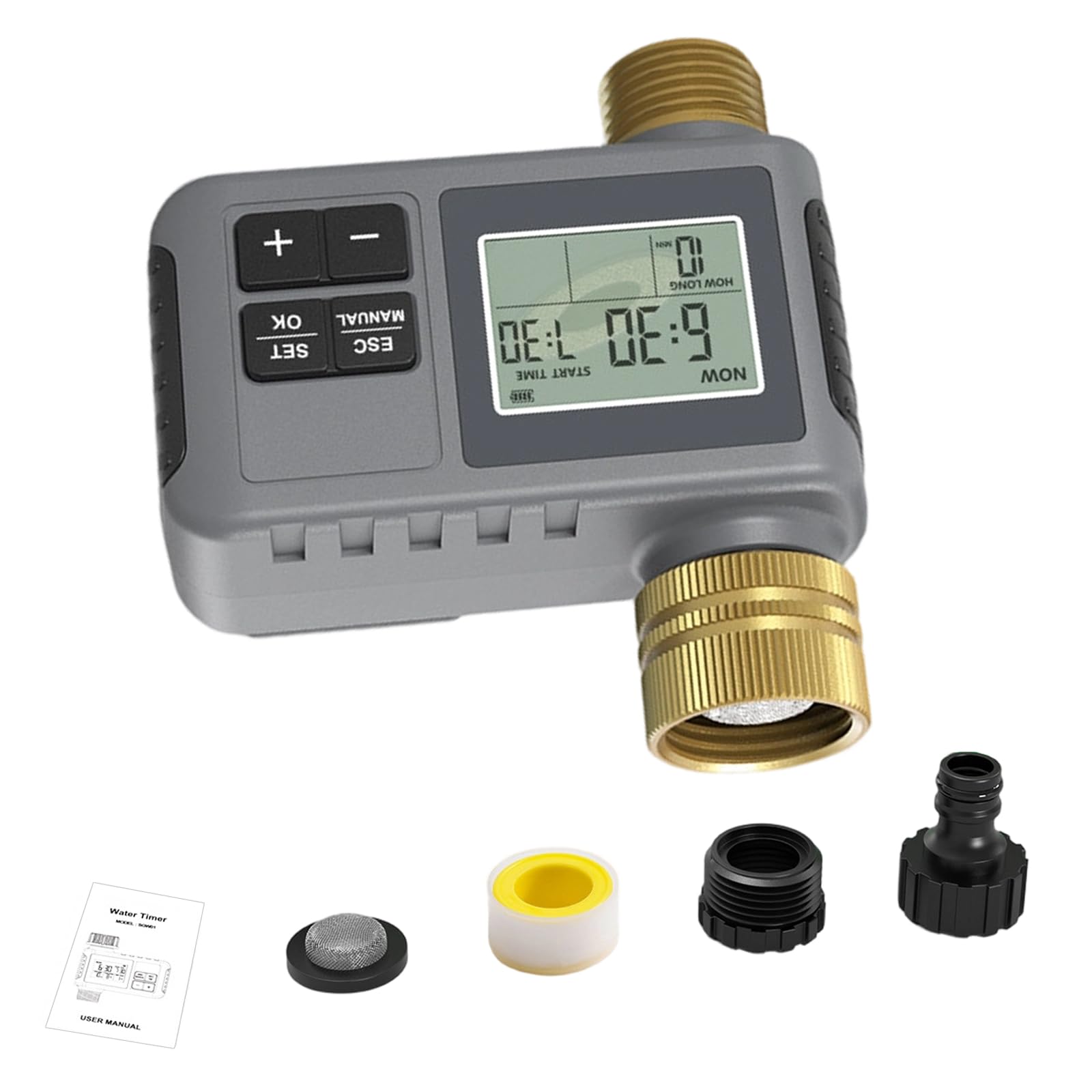 Automatic Garden Sprinkler Timer with 360°Rotatable Connector IP55 Waterproof Manual Watering Garden Hose Tap Timer