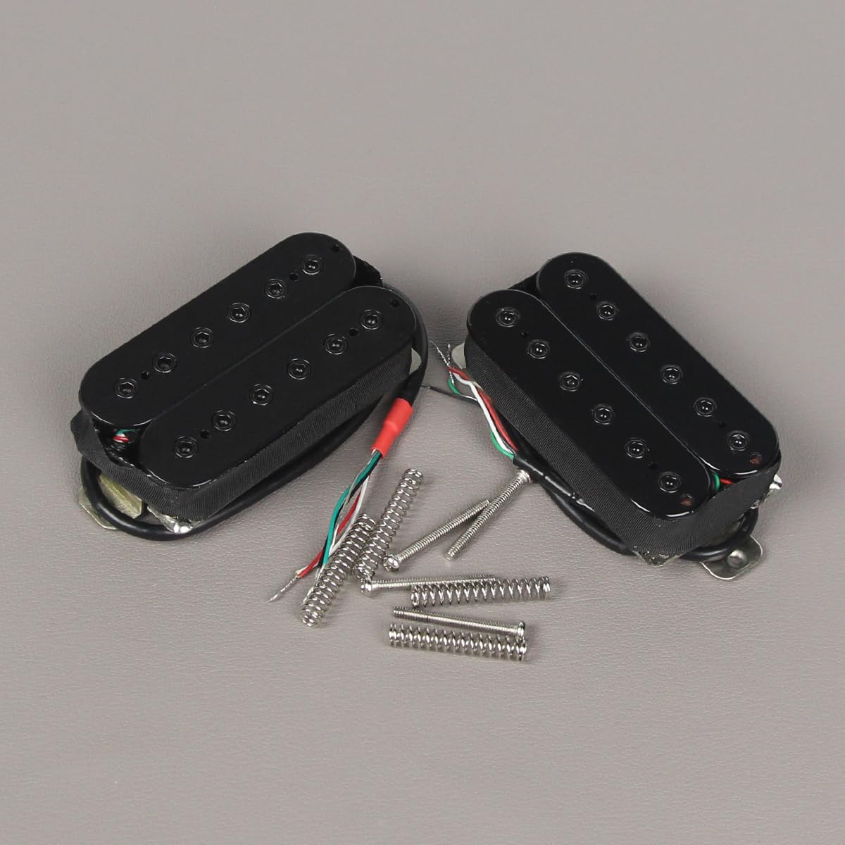 FLEOR Pastilla de cuello de guitarra eléctrica Alnik 5 y juego de pastillas de puente 15-16K Pastillas humbucking de doble bobina negras