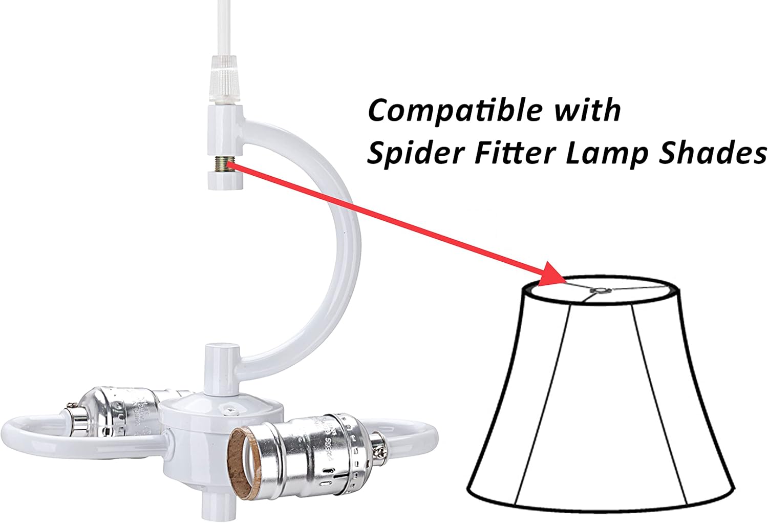 Aspen Creative 21044-2B, One Plug Pendant Conversion Glossy White Swag Light KIT, 2 Light