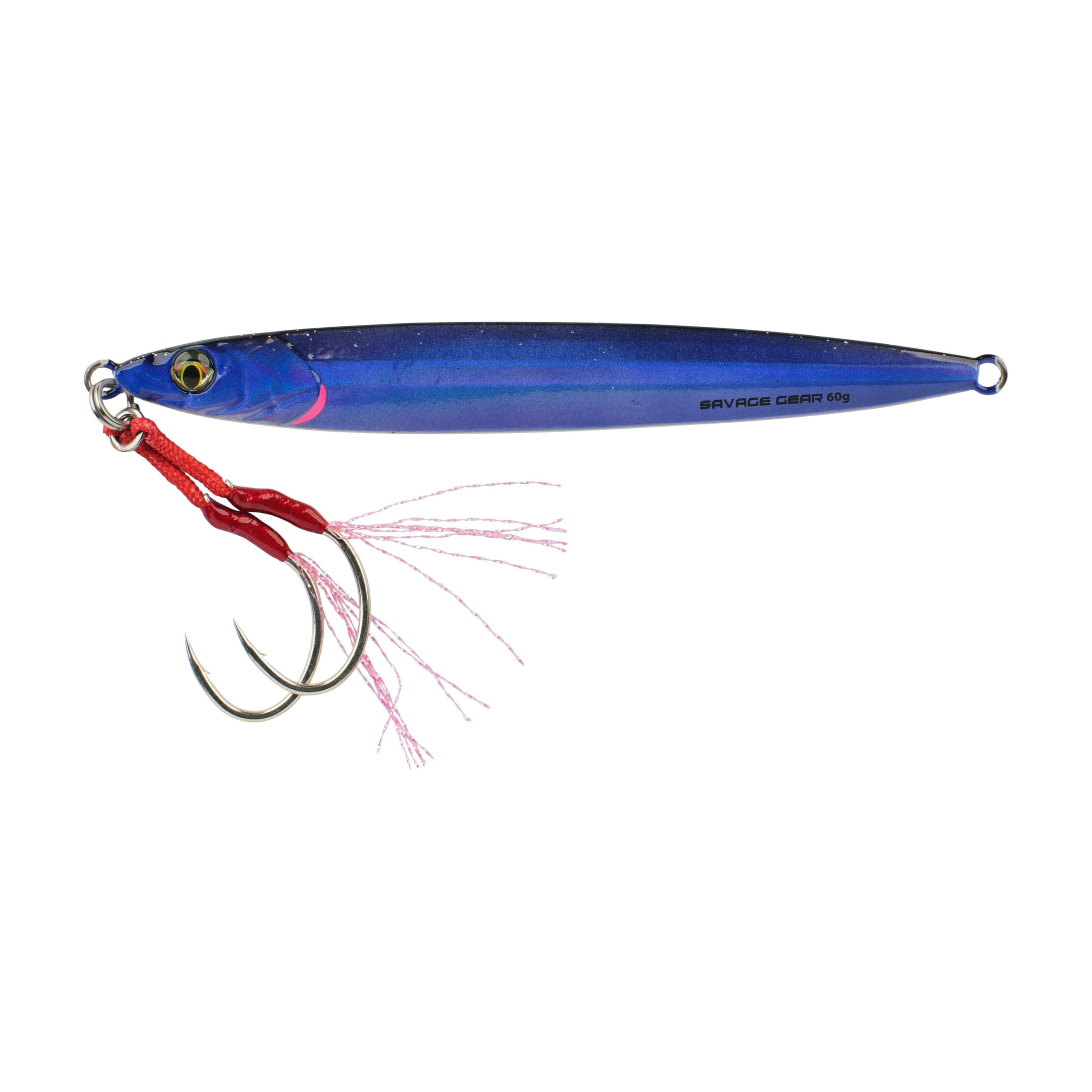 Savage Gear Long Cast Minnow Jig, Black Purple, 2 oz, 4 Hook Size, Saltwater, Sinking Buoyancy, Lifelike Action, Long & Accurate Casting Design, Built-in Rattle, Thru Wired Construction