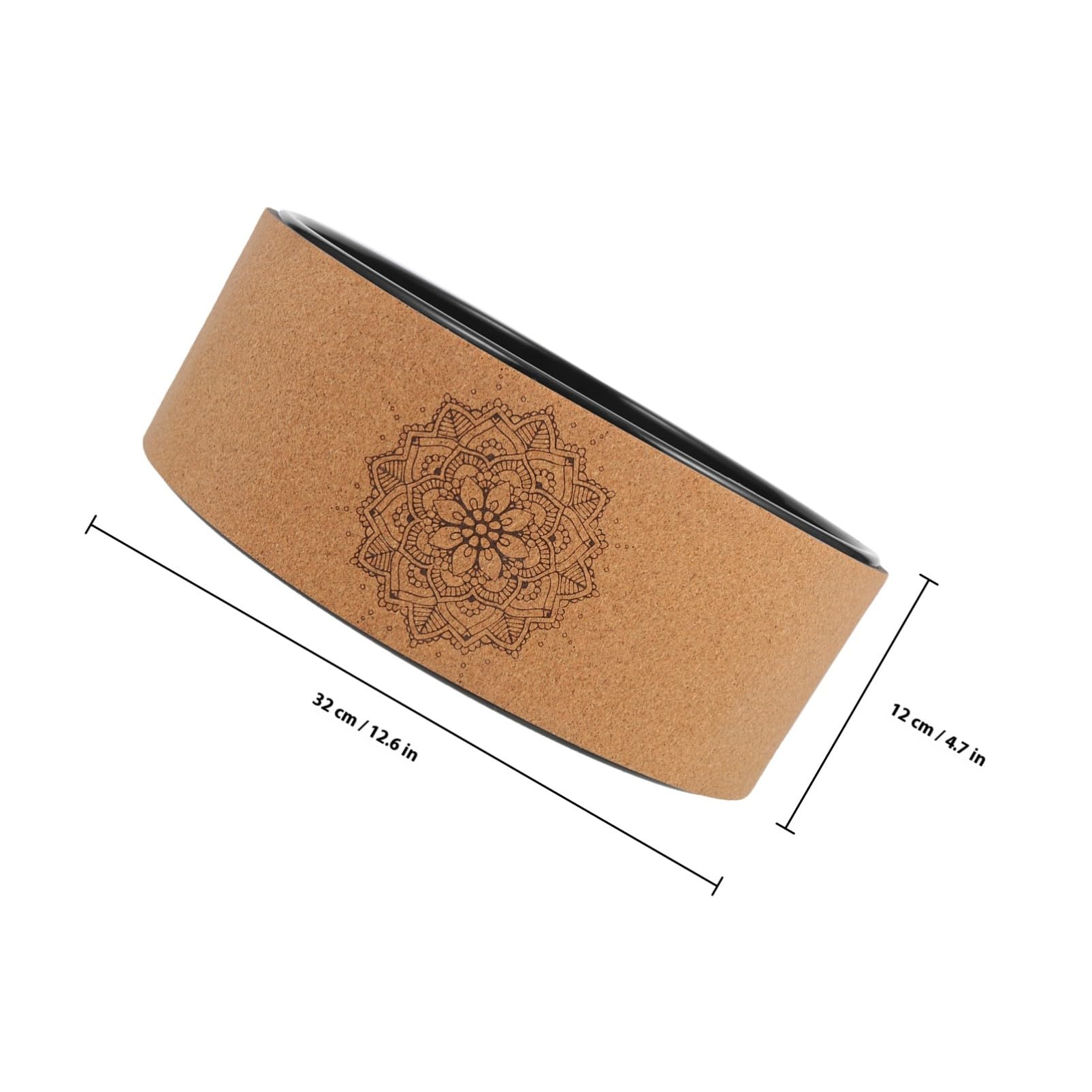 Rueda Deportiva de Yoga de Corcho Natural Antideslizante, Herramienta de Entrenamiento para Flexión de Espalda, Aro de Yoga y Pilates, Adecuado para Fitness y Estiramientos