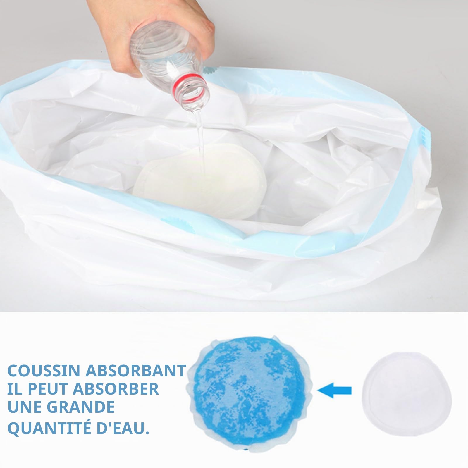 Lot de 40 sacs de toilette jetables avec coussinets absorbants - Idéal pour les toilettes pour chaise percée