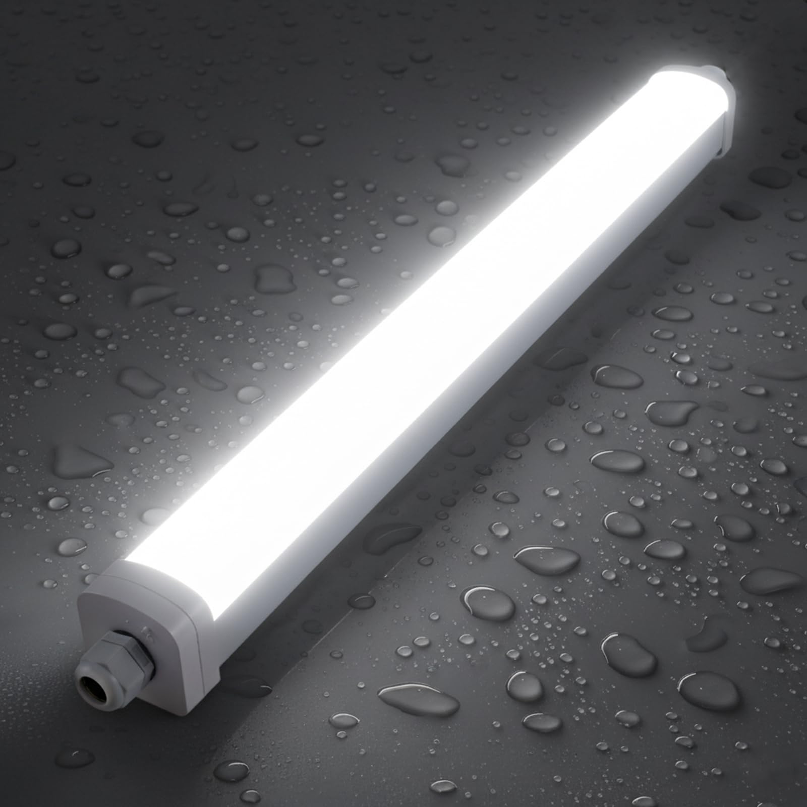 LEZOE Wodoodporna lampa sufitowa LED, IP66, 120 cm, 30 W 4200 lumenów (140 lm/w), lampa LED Stoccaggio 4000K Bagno, stanza umida, magazzino, cantina, garaż, officina, cucina, ufficio