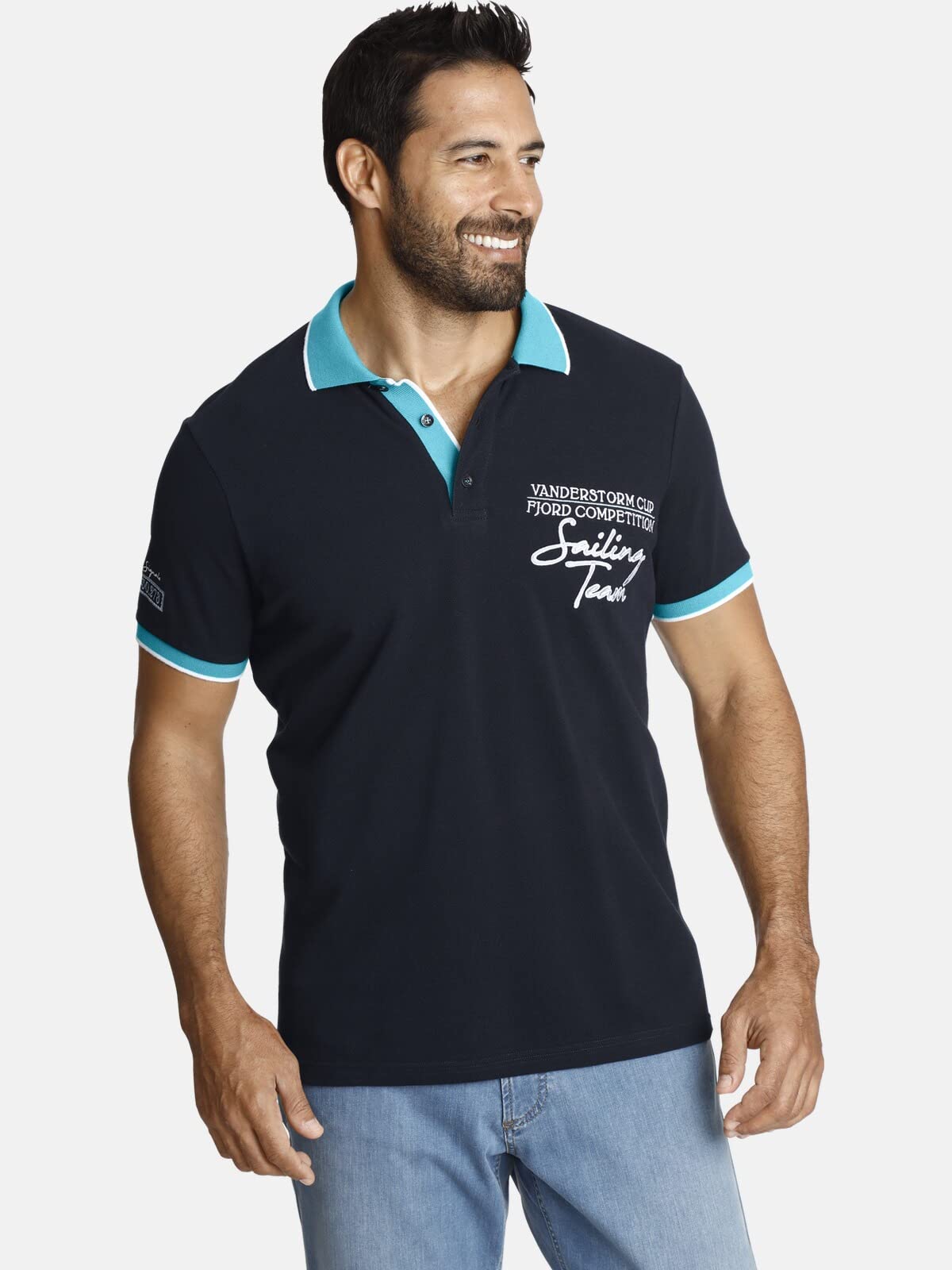 Jan Vanderstorm Herren Poloshirt Iwar | | kurzarm Polohemd | reine Baumwolle | große Größen L-7XL