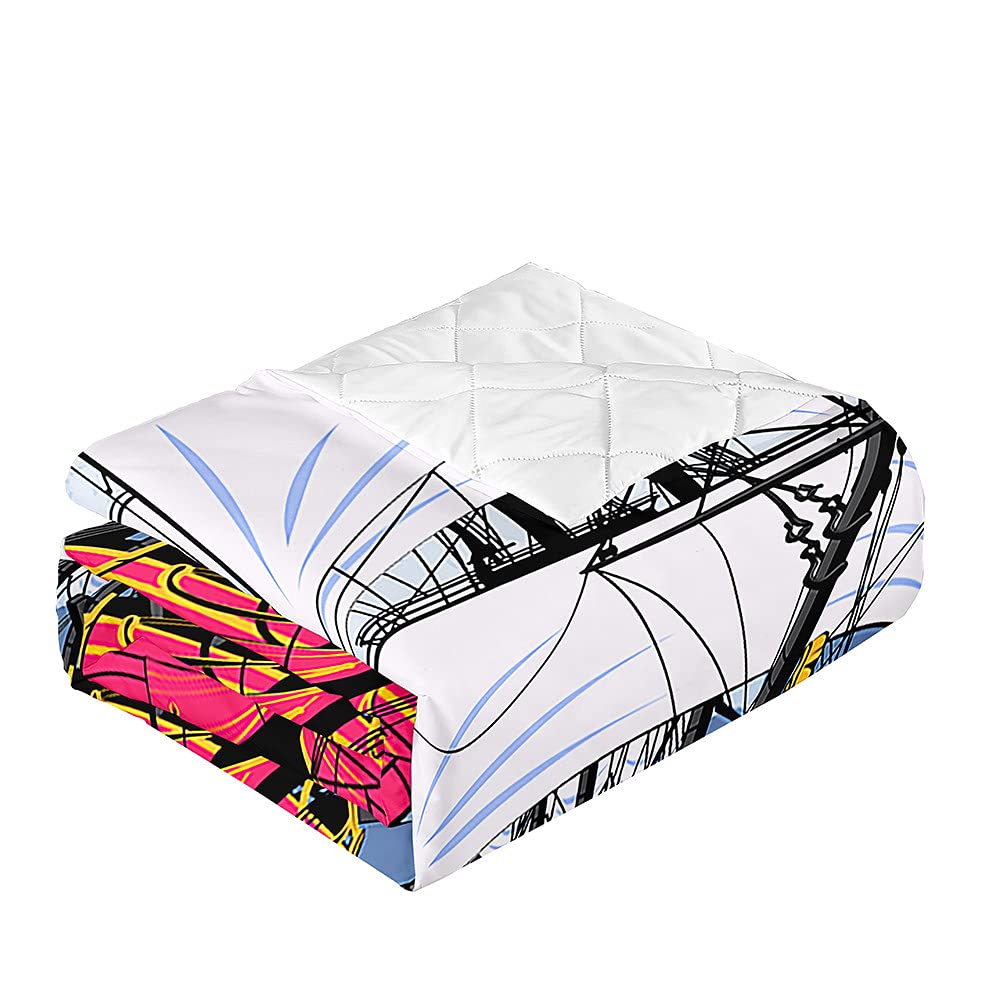 Chickwin Couvre Lit Matelassé, Dessin animé Baleine Couvre-lit Couverture de lit Jeté de Lit Dessus de Lit Courtepointe Doux Microfiber Réversible Couettes Parure de Lit (200x230cm,Fleurs
