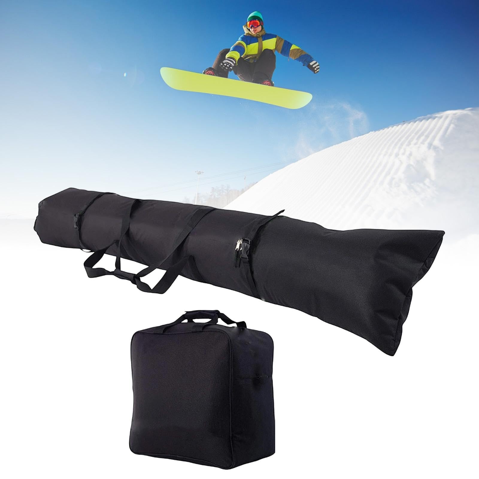 Housse de Ski et Snowboard 200cm (79 inch) avec Sac à Chaussures - Ensemble de Transport en Tissu Oxford pour Sports d'hiver