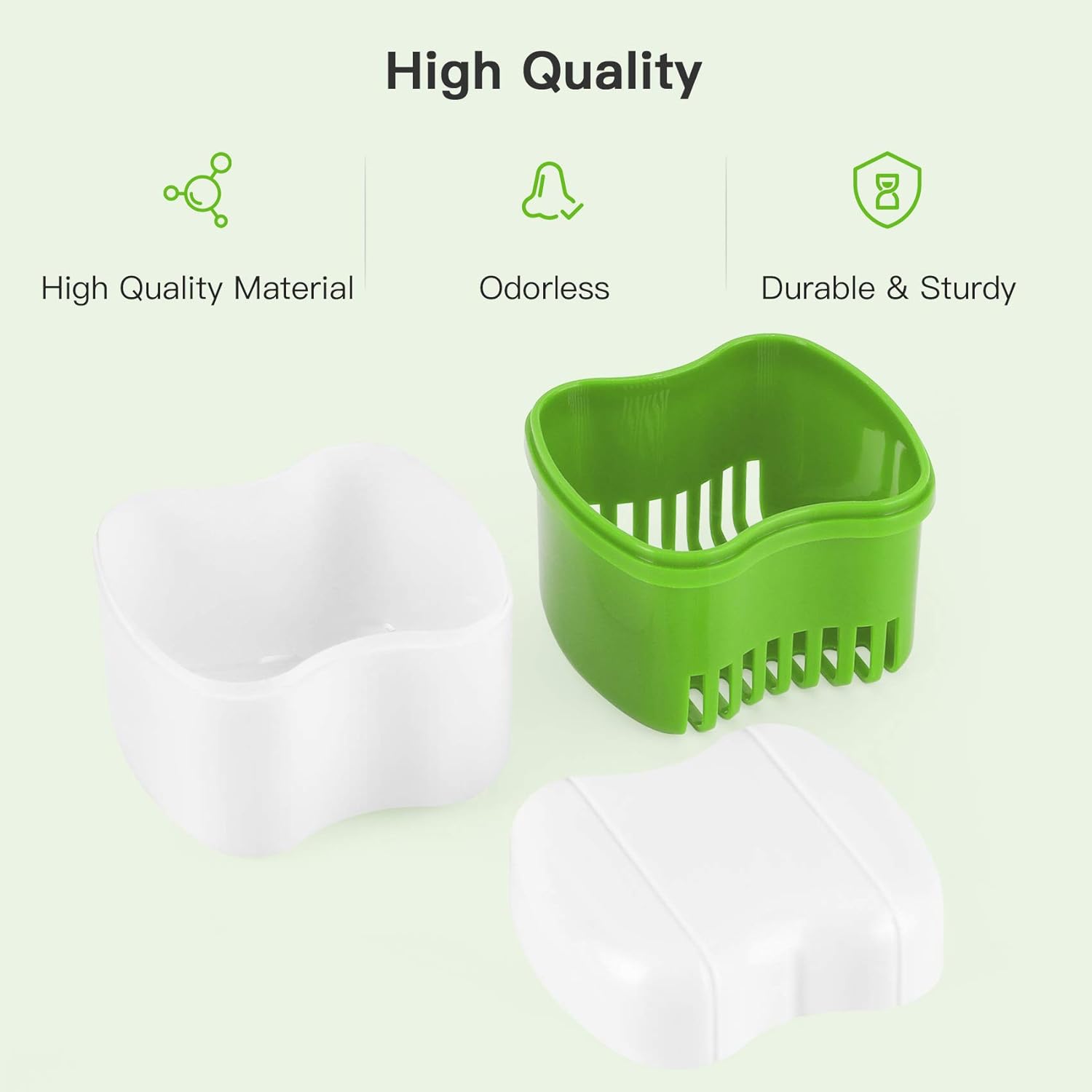 Buy Denture Cup Bath Box Case with Strainer Basket, Dental Retainer