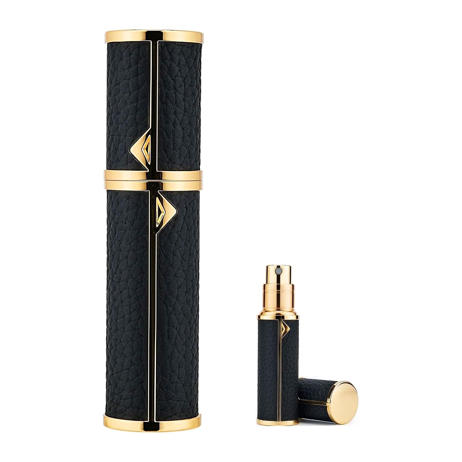 Mini Travel Perfume Refill Bottle, Portable Spray Atomizer, Luxury Pocket Dispenser Pump Transfer Tool, Travel Accessories for Women Men 5ml (Black)