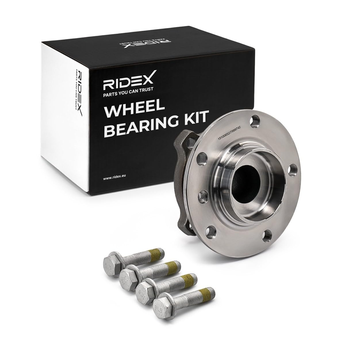 RIDEX 654W0432 Juego de cojinete de rueda Delantero, ambos lados con tornillos Compatible con BMW 5 Sedán E60