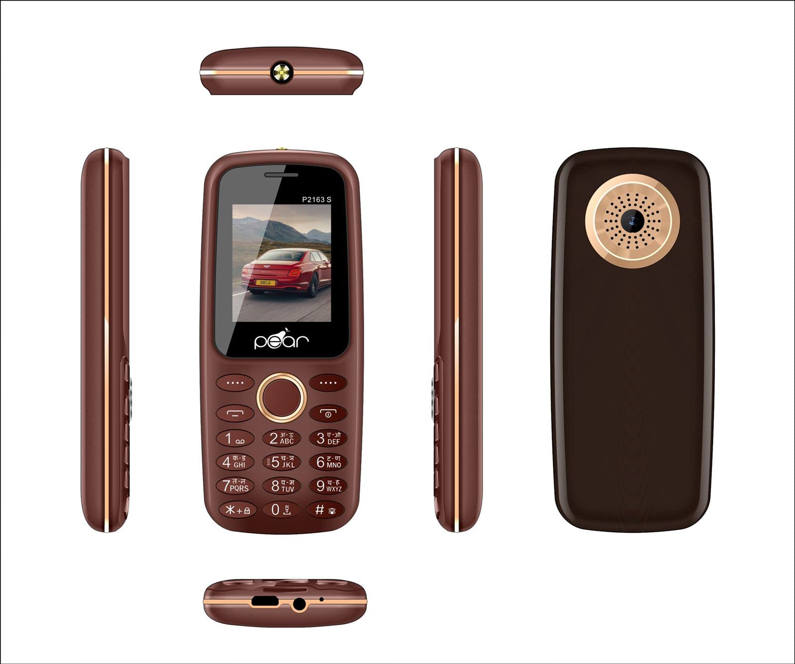 MTR PEAR P2163 (Maroon) Phone Basic Keypad Phone,1.77 INCH Display,1100 MAH Battery,Contains Many Indian Language,Vibration,Dual SIM,FM Radio,MP3/MP4 Player