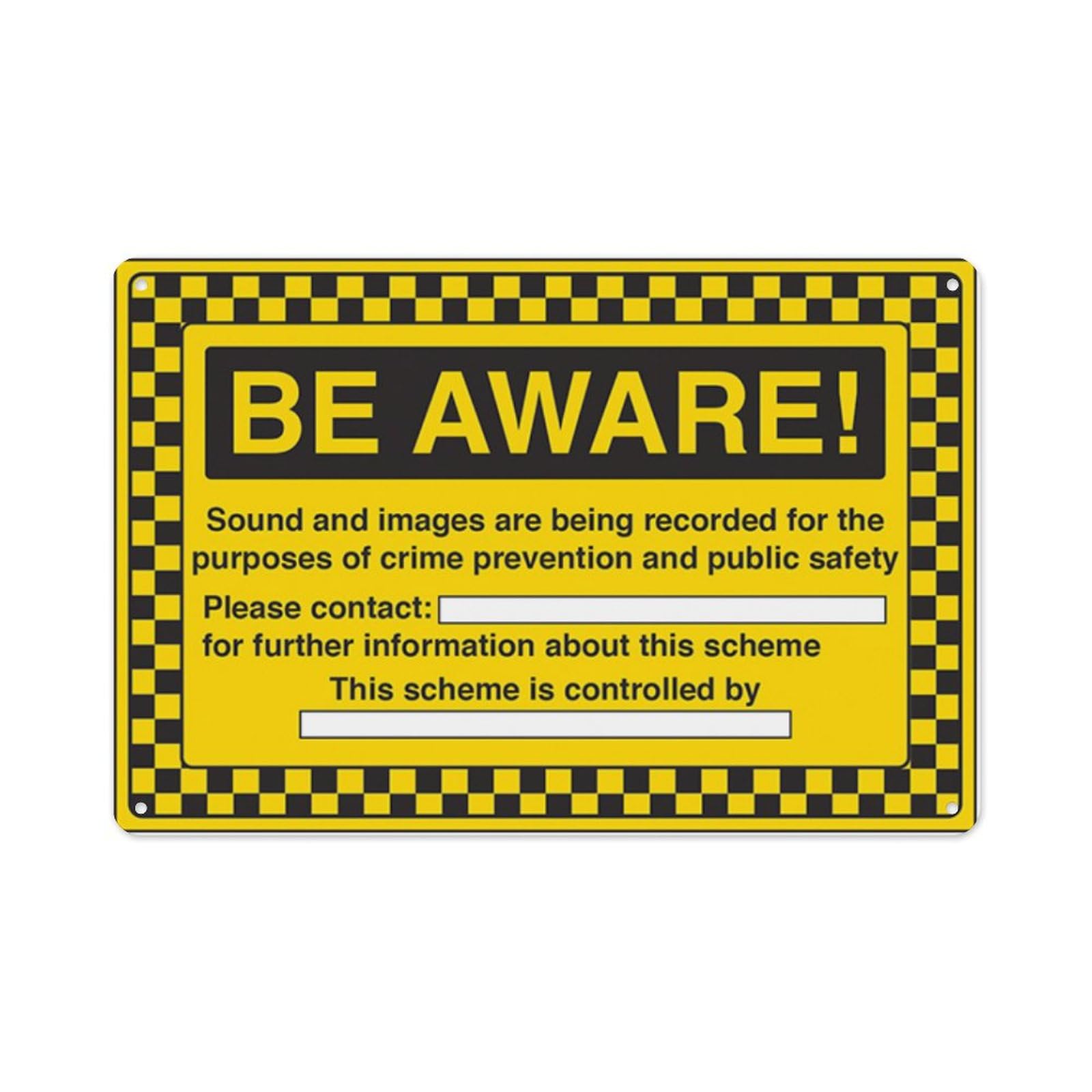 peiyeety Be Aware Sounds And Images Are Being Recorded Aluminum Tin Warning Signs For Home Outdoor Garden 12X16 Inches