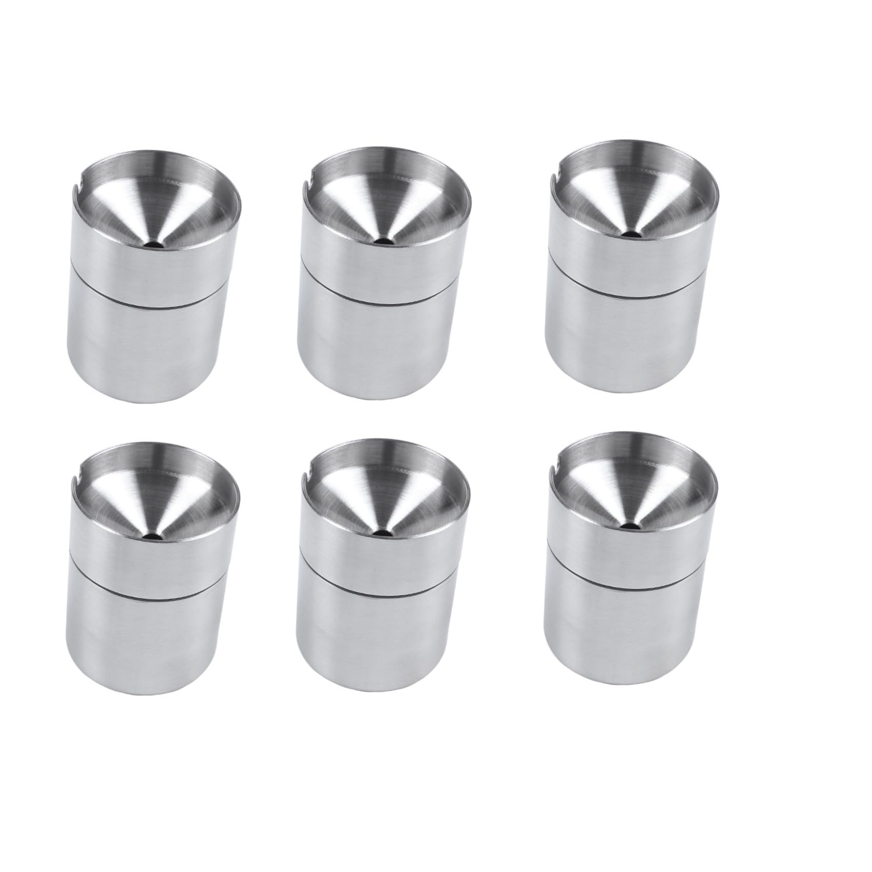 Hndhbfgrt 6X Stainless Steel Car Ashtray Smokeless Auto Ashtray Ash Holder Windproof with Lid Ashtray