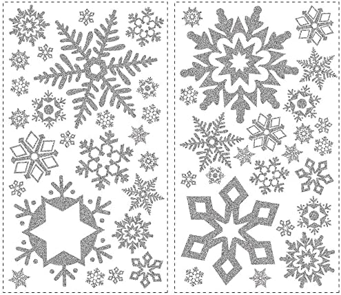 RoomMates RMK1413SCS Glitter Snowflakes Peel and Stick Wall Decals