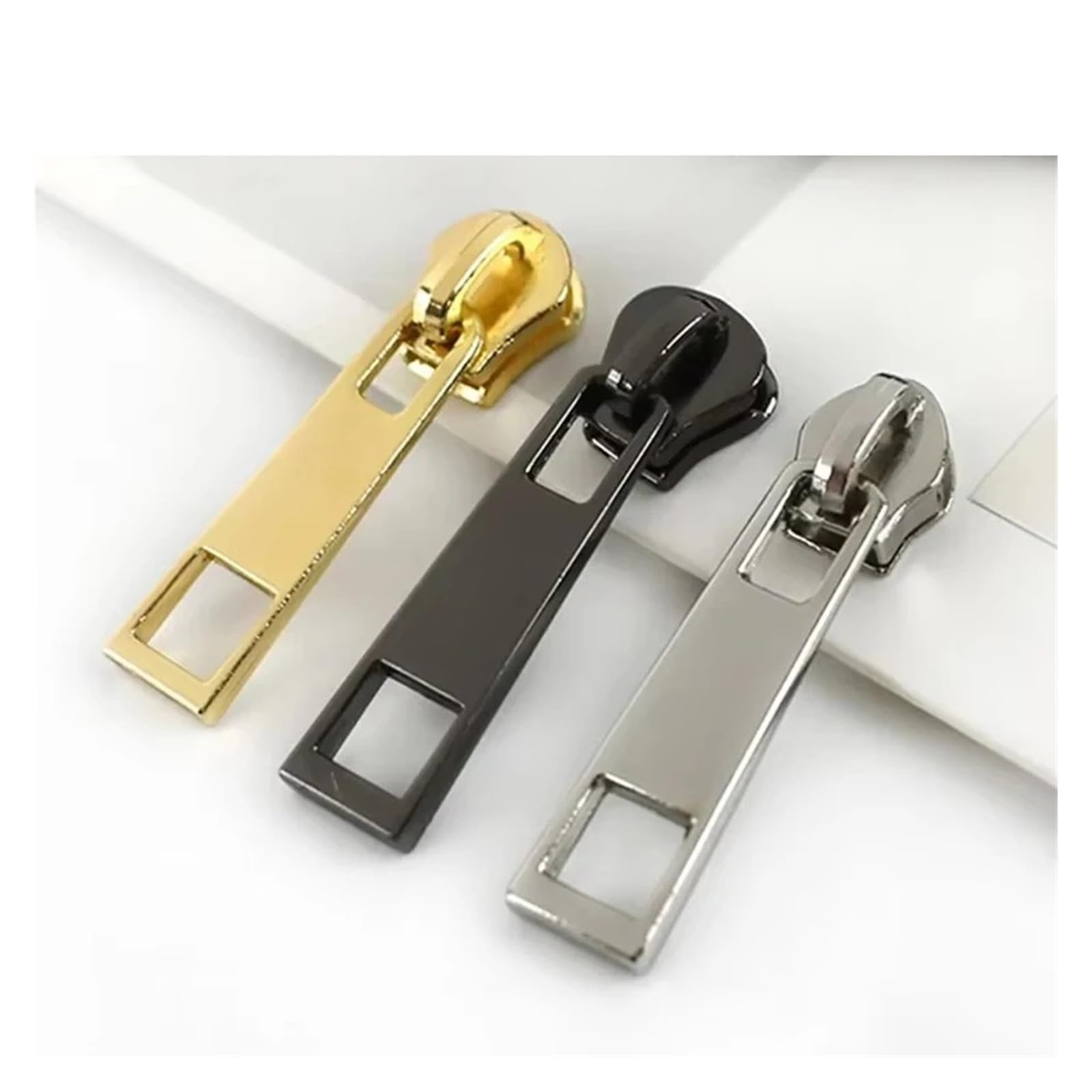 10-30 Uds 5# tiradores de cremallera for coser abrigo tienda Metal/Nylon/resina cremalleras deslizantes universales cierres cabeza reparación(Silver,No5-30Pcs,ForMetalZipper)