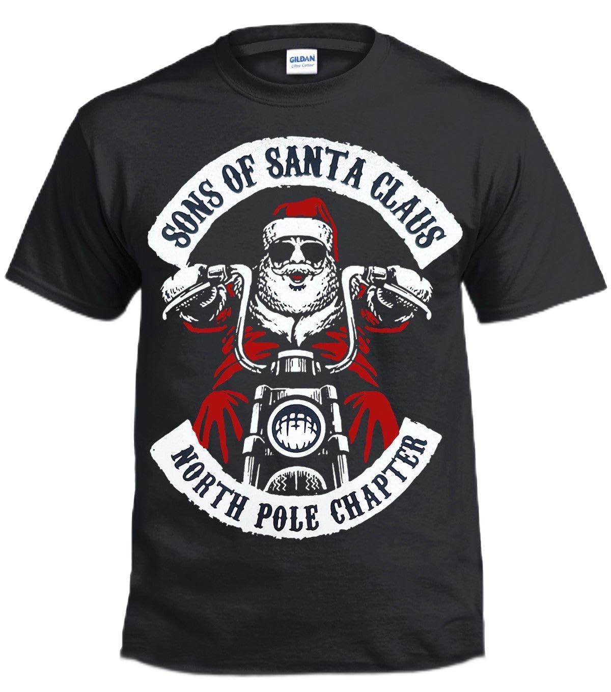 Sons of Santa Mens T-Shirt/Funny/Biker/Decembeard/Fancy Xmas/6 Colour (2XL, Black)