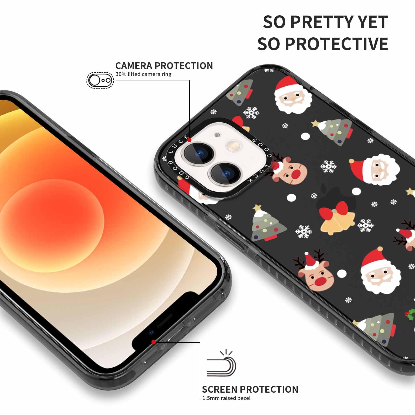 Xylota Natale Cover per iPhone 12 Pro Max 6.7, Custodia 3D