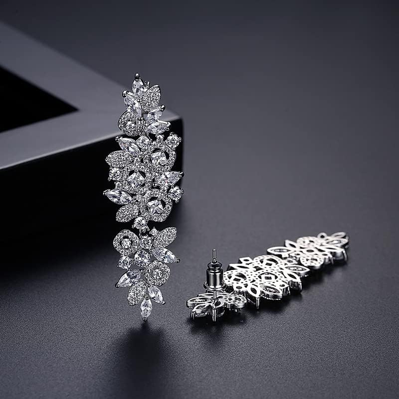 14K Gold Natural Crystal Chandelier Earrings for Women,Unique Branch Design Moissanite Drop Earrings,Luxury Jewelry Gift for Her - Image 5