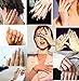 ALEXTINA Women's 6 Pieces Stainless Steel 1MM Black Thin Midi Stacking Rings Plain Band Comfort Fit Size 4 to 9