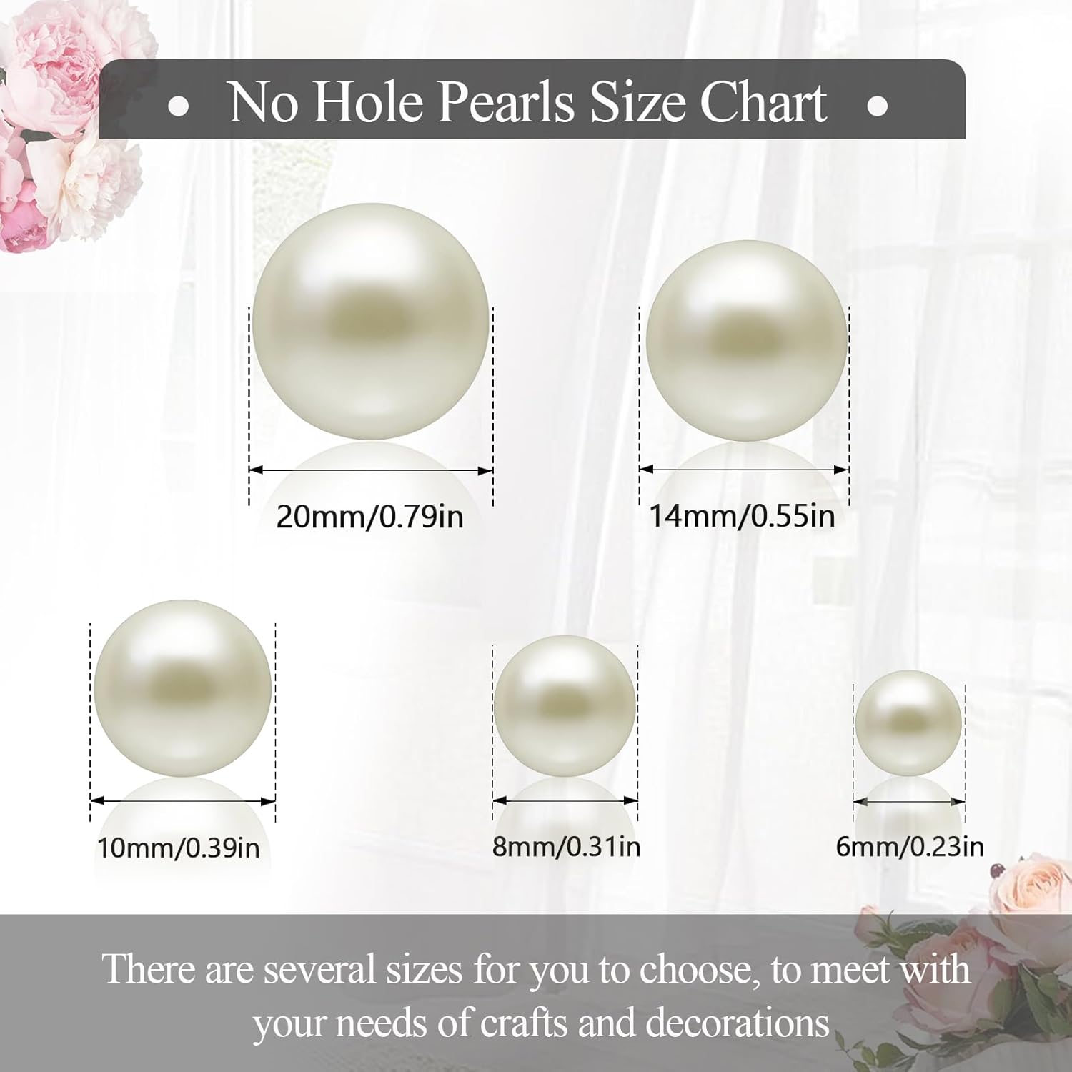 20MM Ivory Pearls for Crafting, 70PCS Big Size No Hole Pearl Beads for Vase Filler, Faux ABS Round Pearls for Floating Candles Centerpieces Vases Makeup Brush Holder, Jewelry Making, Clothes - Image 3
