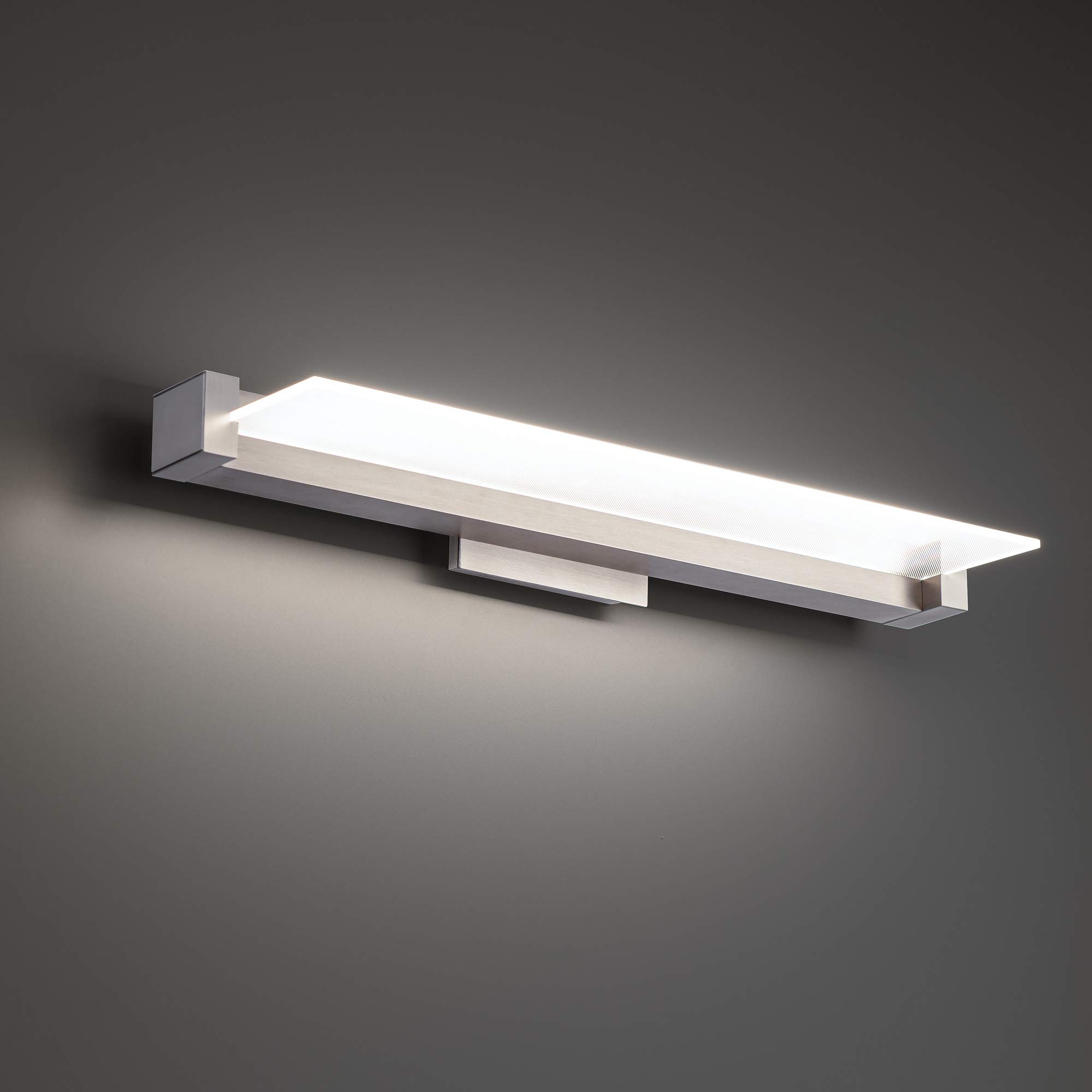 WAC Lighting dweLED, Spectre 20in LED Bathroom Vanity or Wall Light 3-CCT 2700K-3000K-3500K Set to 3000K in Brushed Nickel