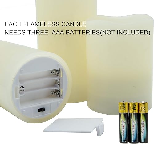 Miniatura 5 de YAKii Paquete de 6 velas sin llama que cambian de color, velas de cera real para exteriores con temporizador, velas LED con control remoto (D3 x H4
