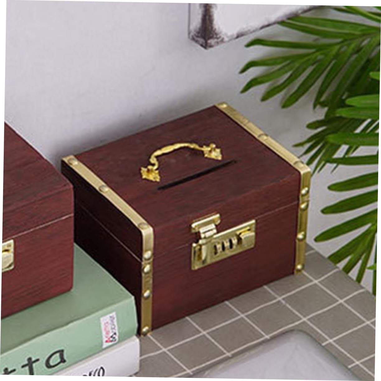 JDNFKG 1 Morceau De Tirelire En Bois, 4 Masques Pour Les Yeux