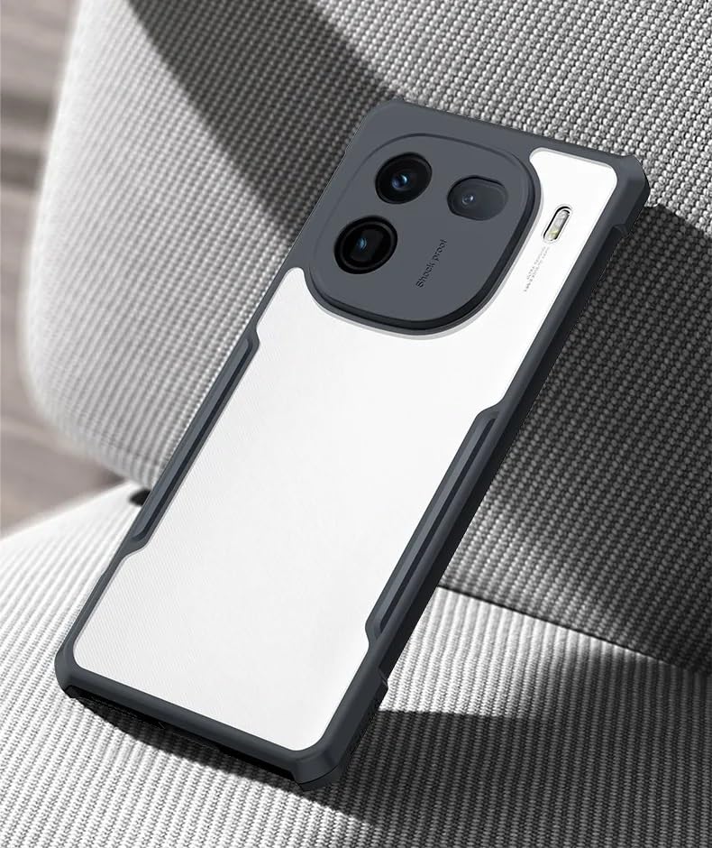 Image of SPAZY CASE Vivo iQOO 12 Back Cover | Transparent Crystal Clear Hard PC Back Case with TPU Bumper, Drop Protection Case Cover for Vivo iQOO 12